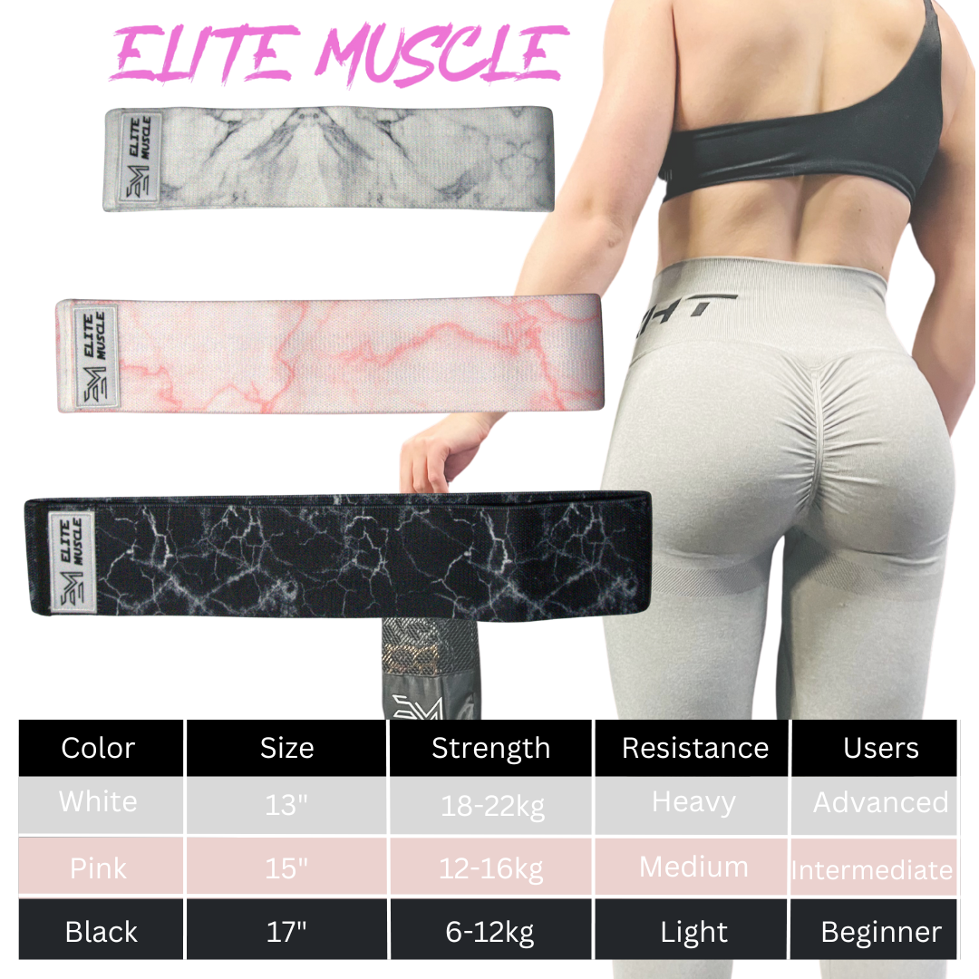 Marble Fabric Resistance Non-Slip Booty Bands Set Of 3