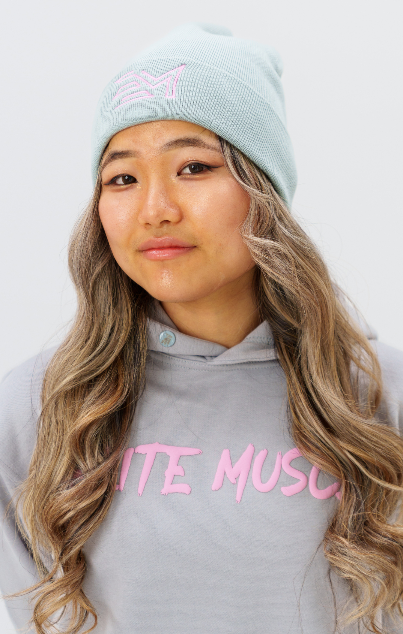 Elite Muscle Premium Grey & Pink Beanie