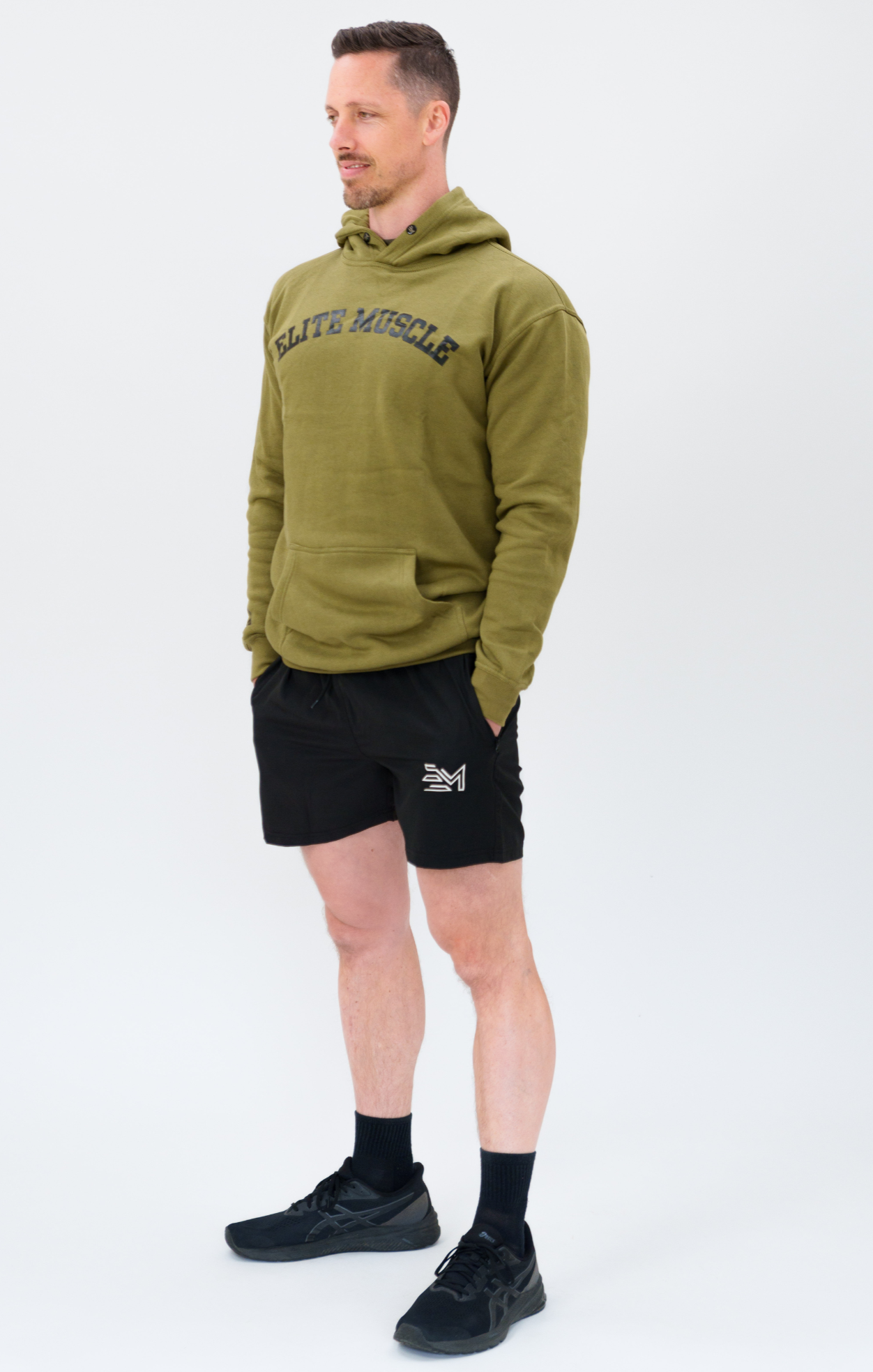 EM Premium Khaki Green Elite Muscle Hoodie