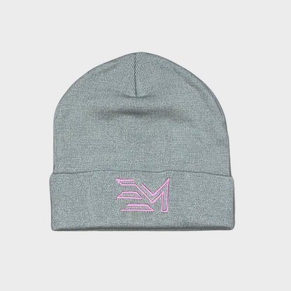 Elite Muscle Premium Grey & Pink Beanie