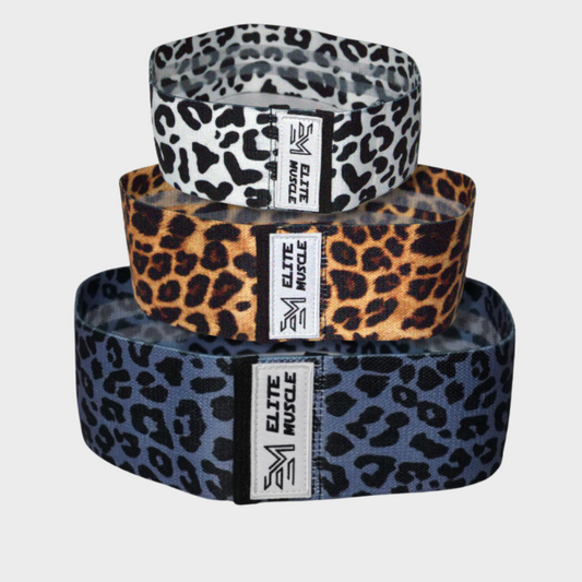 Leopard Print Fabric Resistance Non-Slip Booty Bands Set Of 3