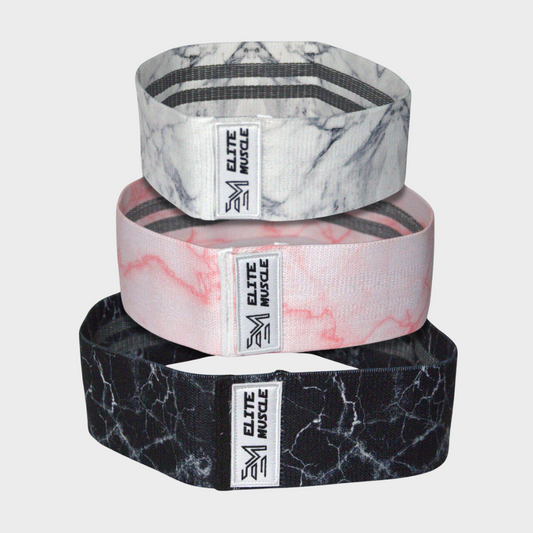 Marble Fabric Resistance Non-Slip Booty Bands Set Of 3