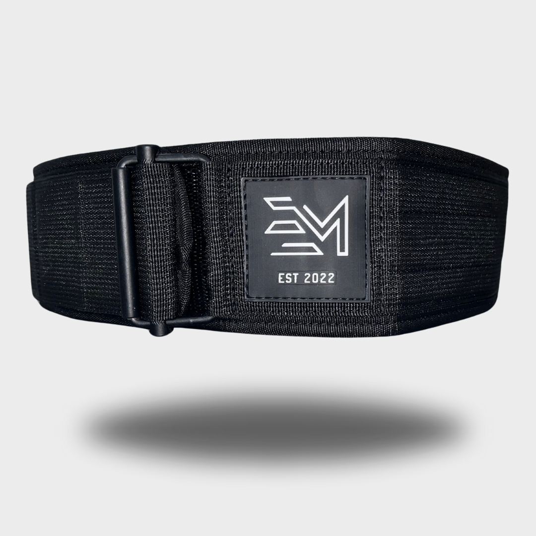 Elite Muscle 4" Black Self Locking Velcro Weightlifting Belt