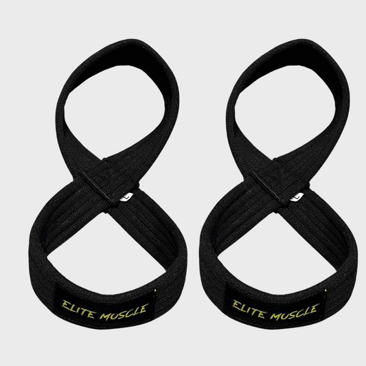 Lifting Straps Black & Yellow Figure 8 Weight Lifting Straps | Elite Muscle