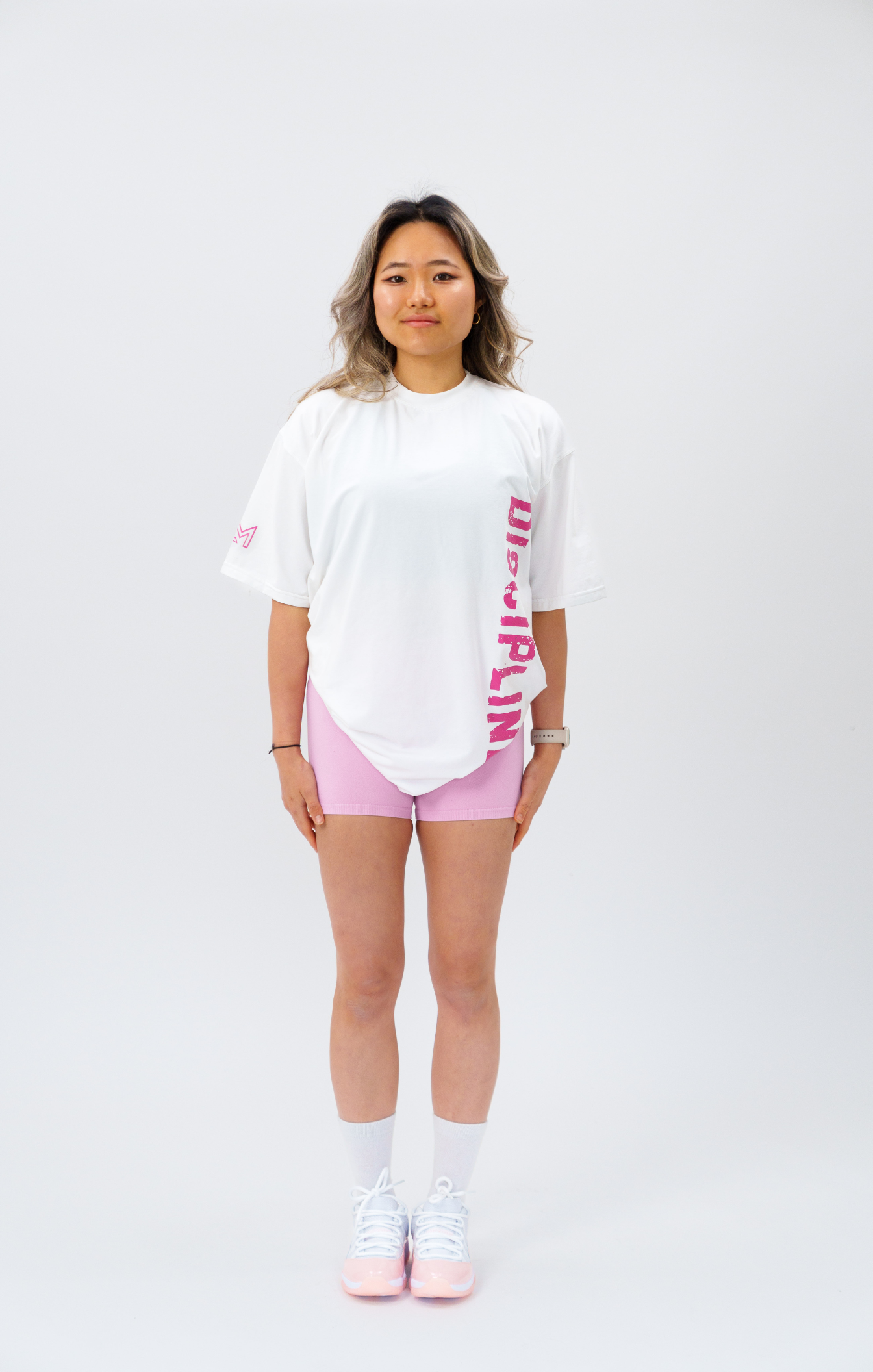 EM White & Pink DISCIPLINED Shirt