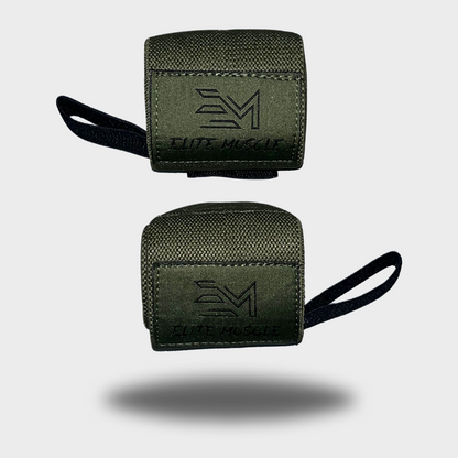 Elite Muscle Khaki Green Wrist Wraps