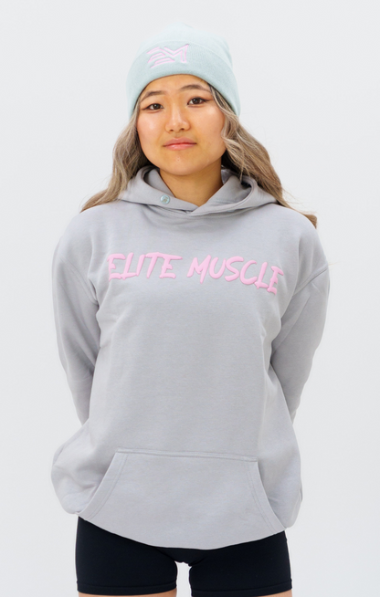 Elite Muscle Premium Grey & Pink Beanie